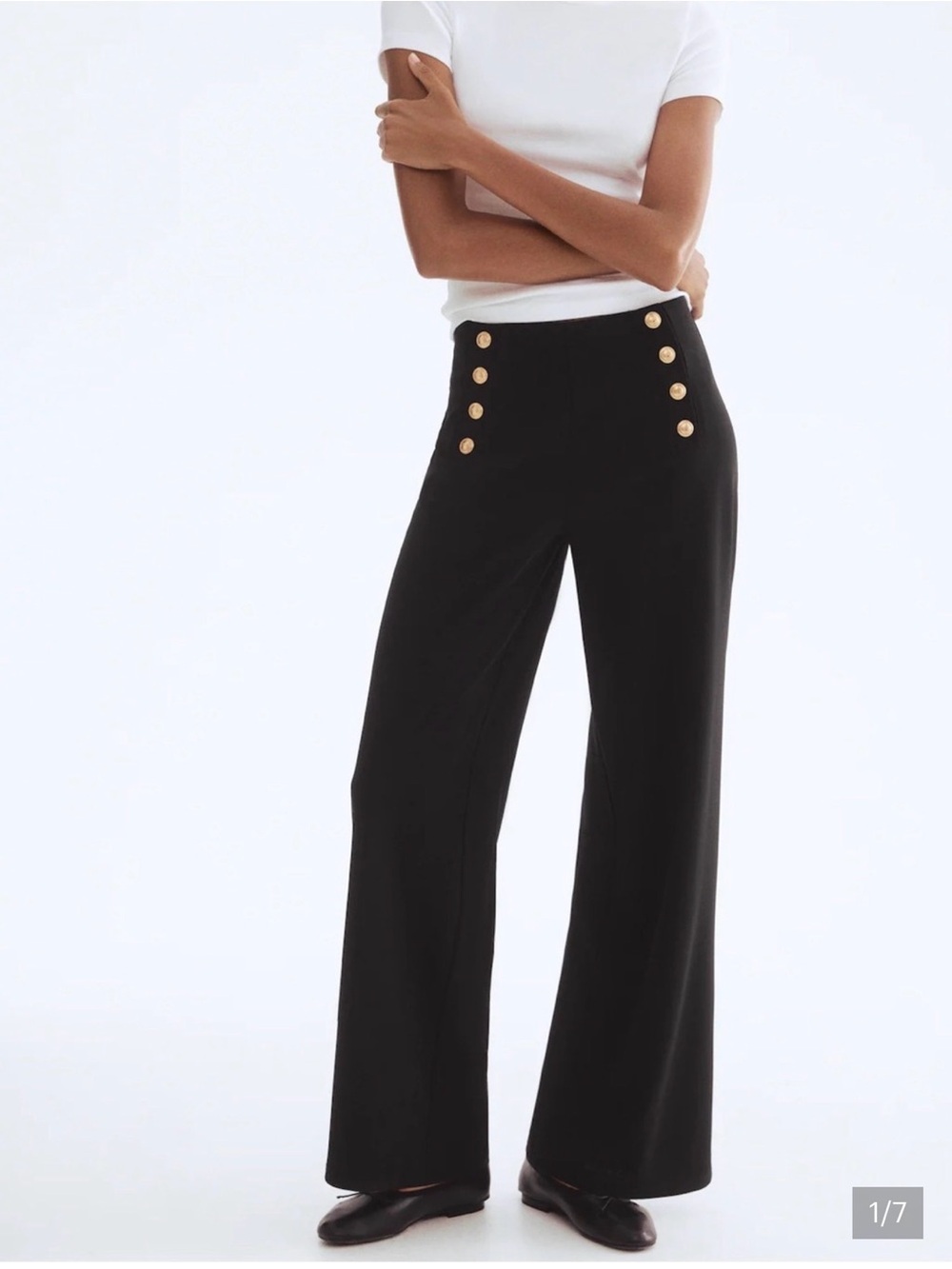 H&M Black Pants with Gold Buttons